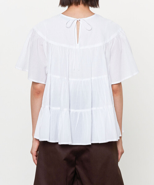 近年モデル normment ノーメント レーヨン混 シアー ブラウス 軽量 normment | コットン ティアードブラウス WOMEN（シャツ