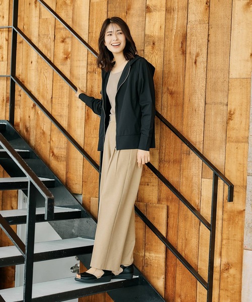 yori ダブルフレアメッシュパーカー　ブラック　新品未使用 新品 yori ダブルフレアメッシュパーカー yori ダブルフレアメッシュ