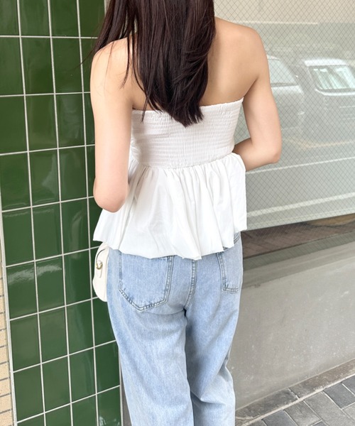 wears(ウェアーズ)の「パット入りバッグギャザーチューブトップ(チューブトップ・レディース・ブラック/アイボリー/ホワイト/ピンク・FREE)」の10枚目の写真