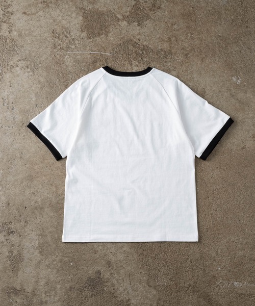 side line heart logo ringer T-shirt - サイドラインハートロゴ