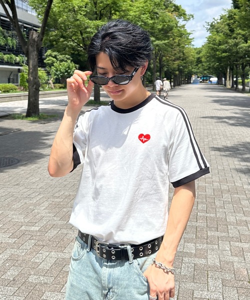 ADAMASTE（アダマスト）の「side line heart logo ringer T-shirt - サイドラインハートロゴリンガーT（Tシャツ/カットソー・メンズ・ホワイト/ブラック・MEDIUM/LARGE）」の9枚目の写真
