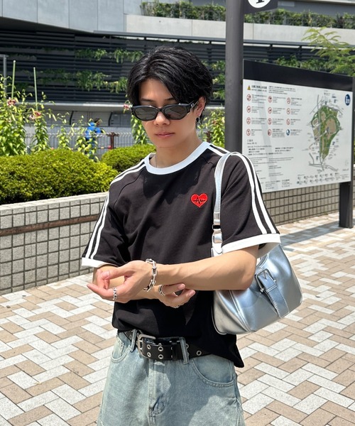 ADAMASTE（アダマスト）の「side line heart logo ringer T-shirt - サイドラインハートロゴリンガーT（Tシャツ/カットソー・メンズ・ホワイト/ブラック・MEDIUM/LARGE）」の18枚目の写真