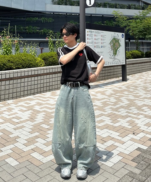 ADAMASTE（アダマスト）の「side line heart logo ringer T-shirt - サイドラインハートロゴリンガーT（Tシャツ/カットソー・メンズ・ホワイト/ブラック・MEDIUM/LARGE）」の21枚目の写真