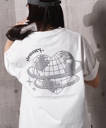 #MEMORY（メモリー）の「【MEMORY】ラインストーン アースハート S/S Tシャツ / Rhinestone Earth Heart T-shirt（Tシャツ/カットソー）」