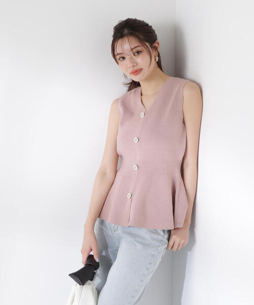 PROPORTION BODY DRESSING（プロポーションボディドレッシング）の「畦ペプラムプルオーバー / 1215270603（ニット/セーター・レディース・ブラック/カーキ/ピンク・FREE）」の12枚目の写真