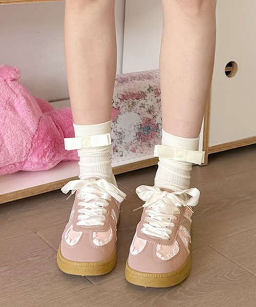 Kuroba(クロバ)の「レーススニーカー(スニーカー・レディース・シルバー/ライトグレー/ピンク・23cm/23.5cm/24cm/24.5cm)」の9枚目の写真