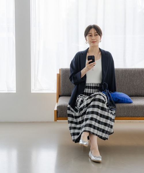 Elura（エルーラ）の「リバーシブルフレアスカート〈低身長サイズあり〉/451478（スカート・レディース・オレンジ/ブラック系その他/ブラック・FREE/FREE(S)）」の7枚目の写真