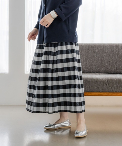 Elura（エルーラ）の「リバーシブルフレアスカート〈低身長サイズあり〉/451478（スカート・レディース・オレンジ/ブラック系その他/ブラック・FREE/FREE(S)）」の10枚目の写真