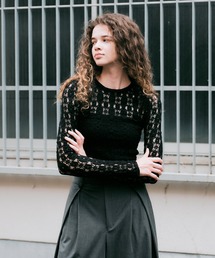 NOISE MAKER | ラッセルレースロングスリーブプルオーバー【MADE IN JAPAN】(Tシャツ/カットソー)