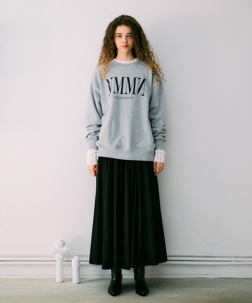 NOISE MAKER（ノイズメーカー）の「ラッセルレースロングスリーブプルオーバー【MADE IN JAPAN】（Tシャツ/カットソー・レディース・ブラック/オフホワイト・FREE）」の4枚目の写真