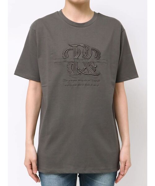 RESEXXY（リゼクシー）の「エンブロイダリーロゴTシャツ（Tシャツ/カットソー・レディース・ブラック/チャコールグレー/ホワイト/ピンク・FREE）」の7枚目の写真