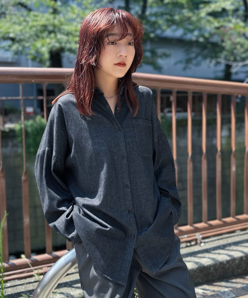 ブラウス シャツ 「Good Riddance」ウォッシュド ルーズ デニムシャツ レディース セール】【Good Riddance】ウォッシュド ルーズ デニムシャツ