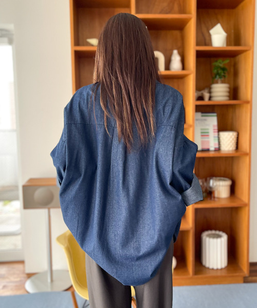 ブラウス シャツ 「Good Riddance」ウォッシュド ルーズ デニムシャツ レディース セール】【Good Riddance】ウォッシュド ルーズ デニムシャツ