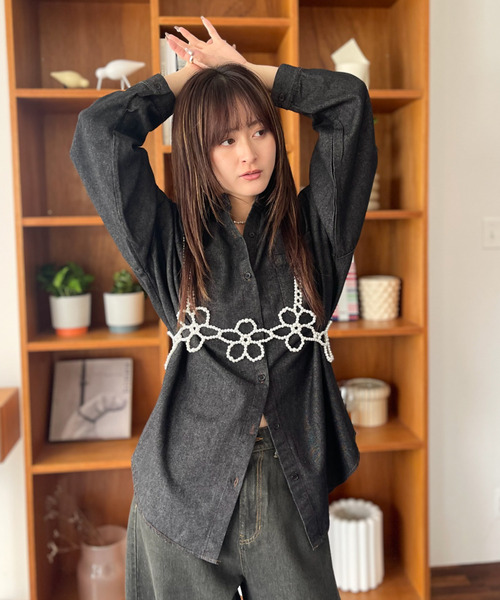 ブラウス シャツ 「Good Riddance」ウォッシュド ルーズ デニムシャツ レディース セール】【Good Riddance】ウォッシュド ルーズ デニムシャツ