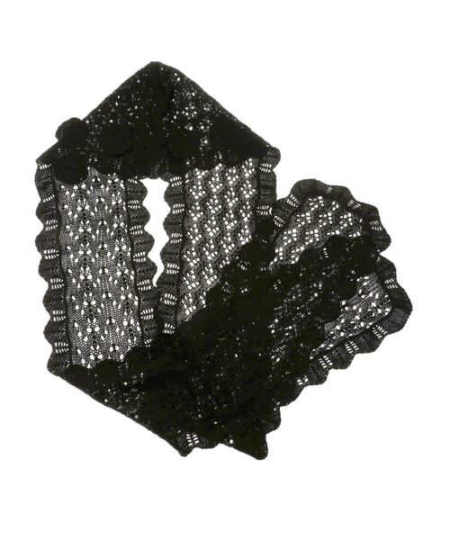 merry jenny(メリージェニー)の「お花咲いたバラクラバマフラー(マフラー・レディース・ピンク/オフホワイト/ブラック・FREE)」の1枚目の写真