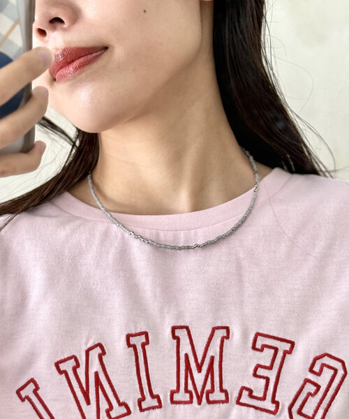 CPCM(シーピーシーエム)の「ステンレスビーズネックレス(ネックレス・レディース・レッド/ネイビー/グレー・FREE)」の2枚目の写真