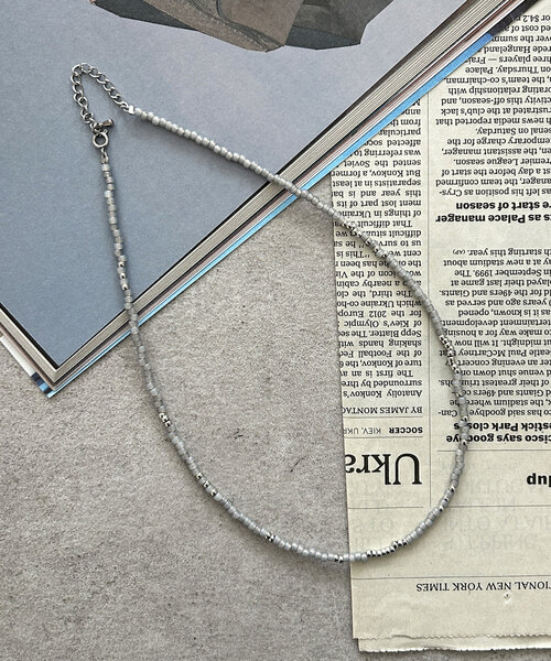 CPCM(シーピーシーエム)の「ステンレスビーズネックレス(ネックレス・レディース・レッド/ネイビー/グレー・FREE)」の4枚目の写真