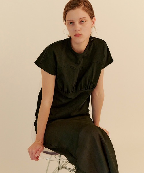kiehtova（キエトヴァ）の「【kiehtova】BREEZE COTTON BUSTIER TEE/ブリーズ コットン ビスチェティー KTWR36（Tシャツ/カットソー・レディース・ブラック/ホワイト・FREE）」の5枚目の写真
