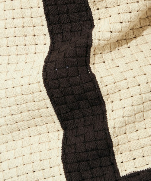 Lee(リー)の「Wrangler/ラングラー 配色ニットシャツ/切り替えニットトップス/ニット半袖トップス/半袖ニット/サマーニット(シャツ/ブラウス・メンズ・アイボリー/ブラック・LARGE)」の20枚目の写真