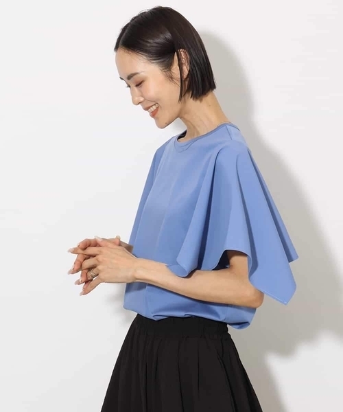 MICHEL  / ミッシェルクラン [接触冷感]異素材スリーブカットソー 接触冷感]異素材スリーブカットソー(カットソー・Tシャツ