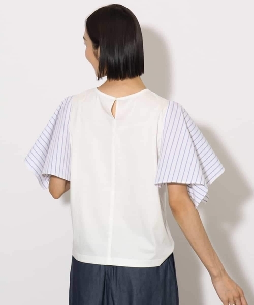 MICHEL  / ミッシェルクラン [接触冷感]異素材スリーブカットソー 接触冷感]異素材スリーブカットソー(カットソー・Tシャツ