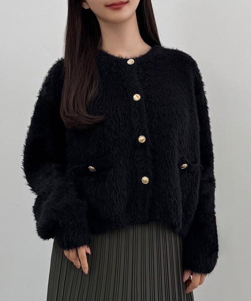希少✨美品【プリーツプリーズ】チャイナボタン カーディガン ジャケット ブラック PLEATS PLEASE プリーツプリーズ イッセイミヤケ PP21-JD022