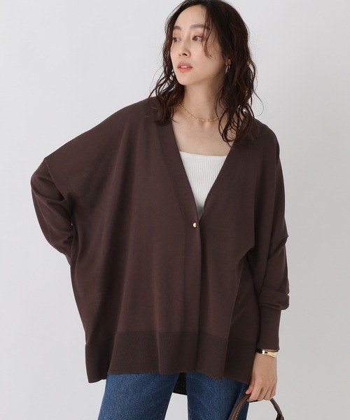 Elura（エルーラ）の「UVカットガウンカーディガン/495594（カーディガン/ボレロ・レディース・ブラック/グレイッシュベージュ/グリーン系その他/ホワイト/イエロー/ダークブラウン・FREE）」の3枚目の写真