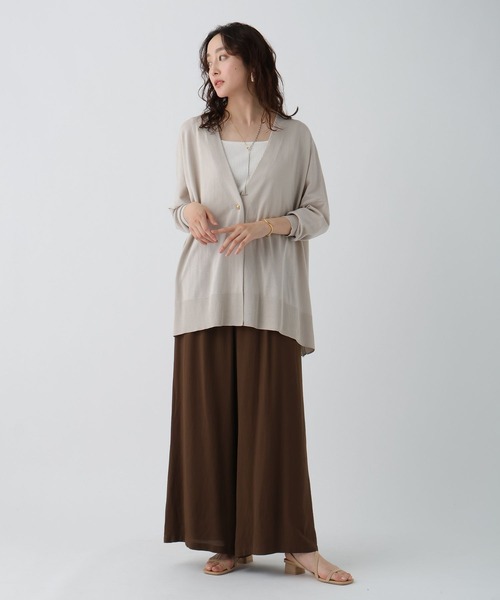 Elura（エルーラ）の「UVカットガウンカーディガン/495594（カーディガン/ボレロ・レディース・ブラック/グレイッシュベージュ/グリーン系その他/ホワイト/イエロー/ダークブラウン・FREE）」の8枚目の写真