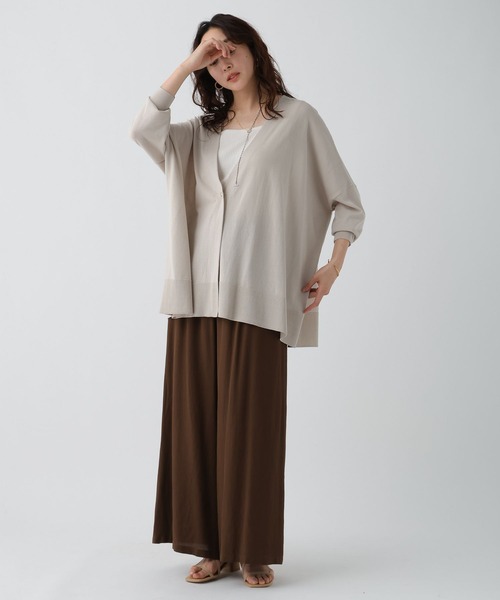 Elura（エルーラ）の「UVカットガウンカーディガン/495594（カーディガン/ボレロ・レディース・ブラック/グレイッシュベージュ/グリーン系その他/ホワイト/イエロー/ダークブラウン・FREE）」の9枚目の写真