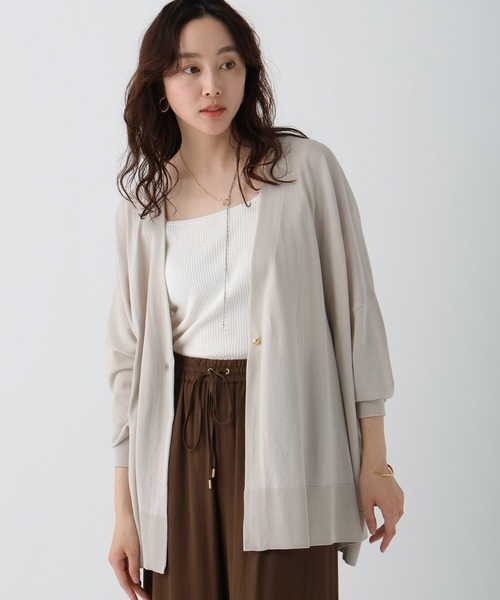 Elura（エルーラ）の「UVカットガウンカーディガン/495594（カーディガン/ボレロ・レディース・ブラック/グレイッシュベージュ/グリーン系その他/ホワイト/イエロー/ダークブラウン・FREE）」の10枚目の写真