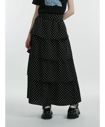 jouetie | パターンティアードロングスカート ドット柄 レオパード(スカート)