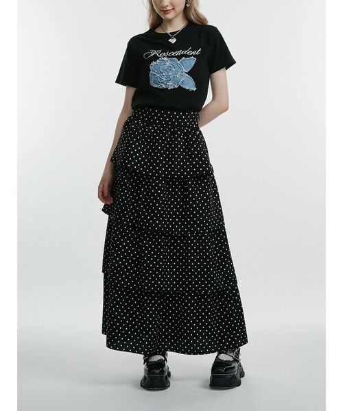 jouetie（ジュエティ）の「パターンティアードロングスカート（スカート・レディース・ブラック/ブラウン・MEDIUM）」の14枚目の写真