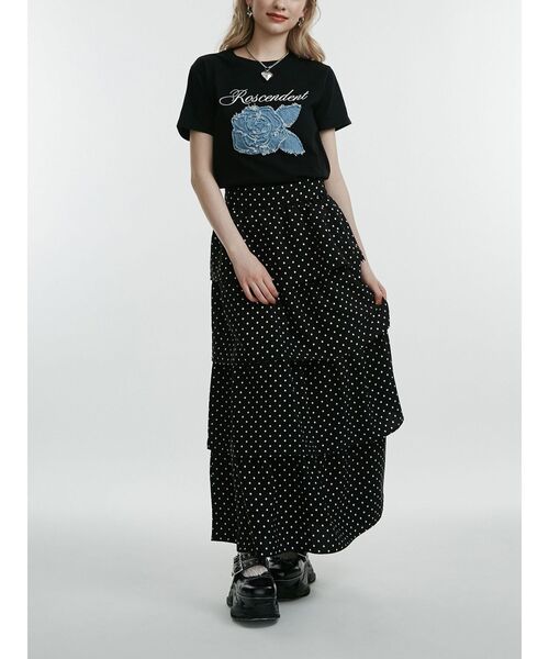jouetie（ジュエティ）の「パターンティアードロングスカート（スカート・レディース・ブラック/ブラウン・MEDIUM）」の15枚目の写真