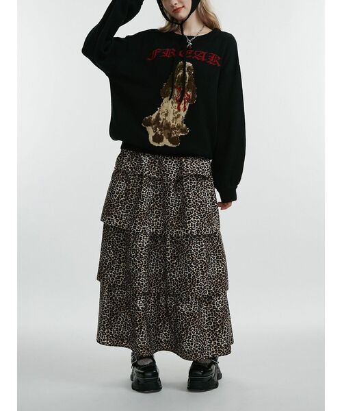 jouetie（ジュエティ）の「パターンティアードロングスカート（スカート・レディース・ブラック/ブラウン・MEDIUM）」の10枚目の写真