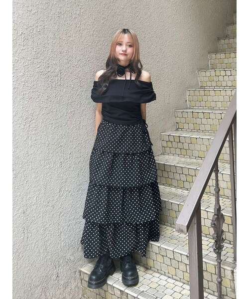 jouetie（ジュエティ）の「パターンティアードロングスカート（スカート・レディース・ブラック/ブラウン・MEDIUM）」の19枚目の写真