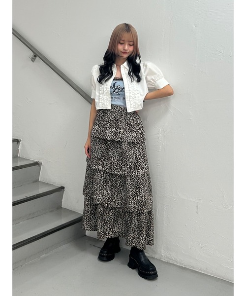 jouetie（ジュエティ）の「パターンティアードロングスカート（スカート・レディース・ブラック/ブラウン・MEDIUM）」の5枚目の写真