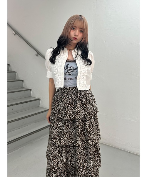 jouetie（ジュエティ）の「パターンティアードロングスカート（スカート・レディース・ブラック/ブラウン・MEDIUM）」の6枚目の写真