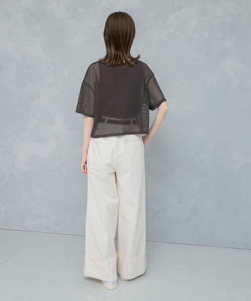 URBAN RESEARCH ROSSO WOMEN(アーバンリサーチ ロッソ)の「レイヤードメッシュカットソー(Tシャツ/カットソー・レディース・モカ/ブラック・FREE)」の7枚目の写真