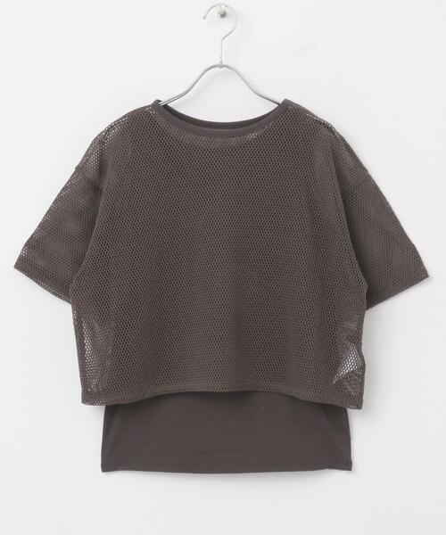 URBAN RESEARCH ROSSO WOMEN(アーバンリサーチ ロッソ)の「レイヤードメッシュカットソー(Tシャツ/カットソー・レディース・モカ/ブラック・FREE)」の8枚目の写真