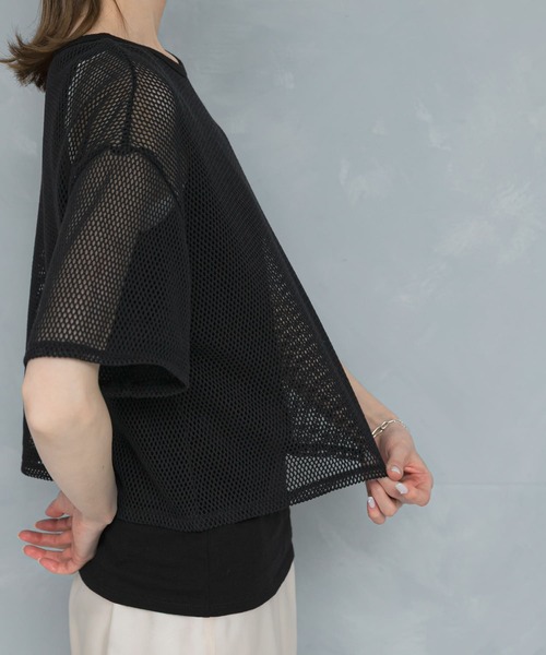 セール】レイヤードメッシュカットソー（Tシャツ/カットソー
