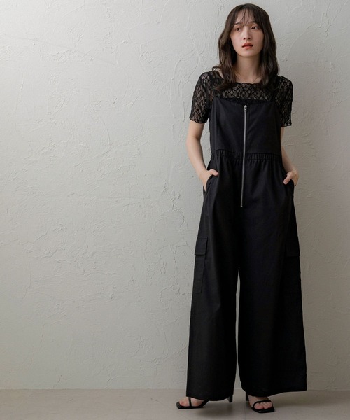 NOAHL(ノアル)の「【NOAHL】ジップデザインリネンサロペット(サロペット/オーバーオール・レディース・ブラック/アイボリー/ブラウン・FREE)」の16枚目の写真