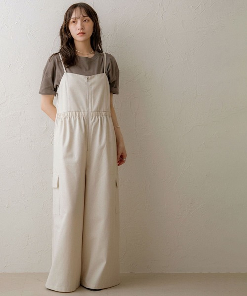 NOAHL(ノアル)の「【NOAHL】ジップデザインリネンサロペット(サロペット/オーバーオール・レディース・ブラック/アイボリー/ブラウン・FREE)」の5枚目の写真