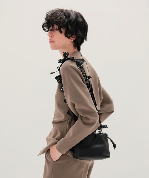 【Tsuru by MarikoOikawa】23SS新品　ｓｏｕ―ｓｕｓ　F TSURU by Mariko Oikawa / Doll(ドット柄ショルダー付き巾着バッグ WB