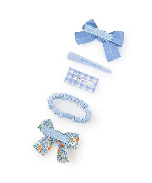 petit main(プティマイン)の「リボンヘアピンセット/L(ヘアピン・キッズ・ブルー/ピンク/イエロー・F)」の4枚目の写真