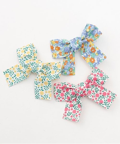 petit main(プティマイン)の「リボンヘアピンセット/L(ヘアピン・キッズ・ブルー/ピンク/イエロー・F)」の5枚目の写真