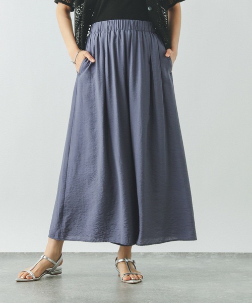 GLOBAL WORK（グローバルワーク）の「ギャザーフレアワイドパンツ/575808（その他パンツ・レディース・スミクロ/ブラウン/ブルー・MEDIUM/SMALL/LARGE）」の3枚目の写真