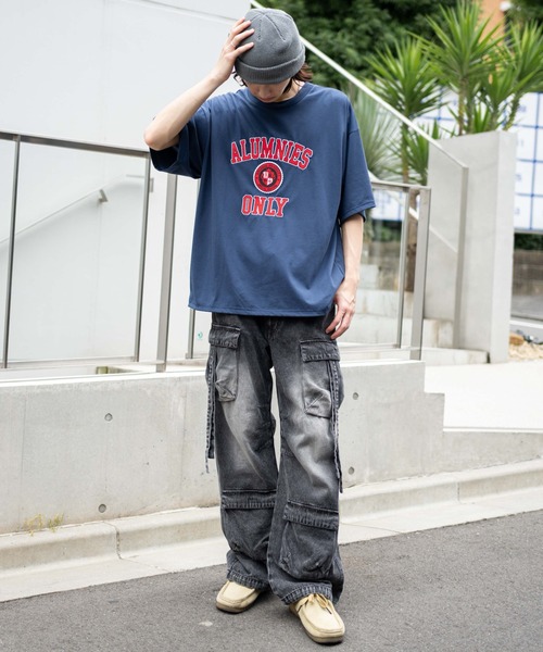 WEGO(ウィゴー)の「WEGO/イージーマルチポケットデニムカーゴ(カーゴパンツ・メンズ・スカイブルー/ブラック系3・LARGE/MEDIUM)」の3枚目の写真