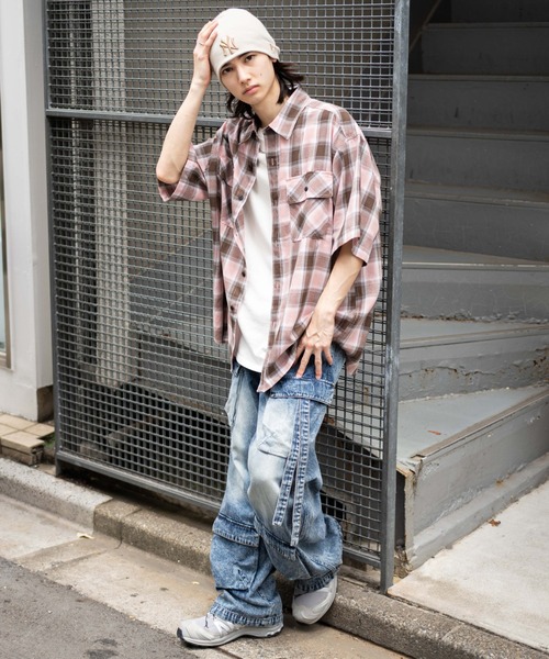 WEGO(ウィゴー)の「WEGO/イージーマルチポケットデニムカーゴ(カーゴパンツ・メンズ・スカイブルー/ブラック系3・LARGE/MEDIUM)」の19枚目の写真