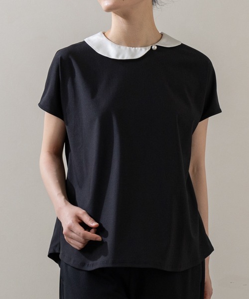 Sono(ソーノ)の「【SONO/ソーノ】【Summer Stretch】フラワーカラーフレアTee(Tシャツ/カットソー・レディース・ネイビー/ホワイト/ブラック・F)」の2枚目の写真