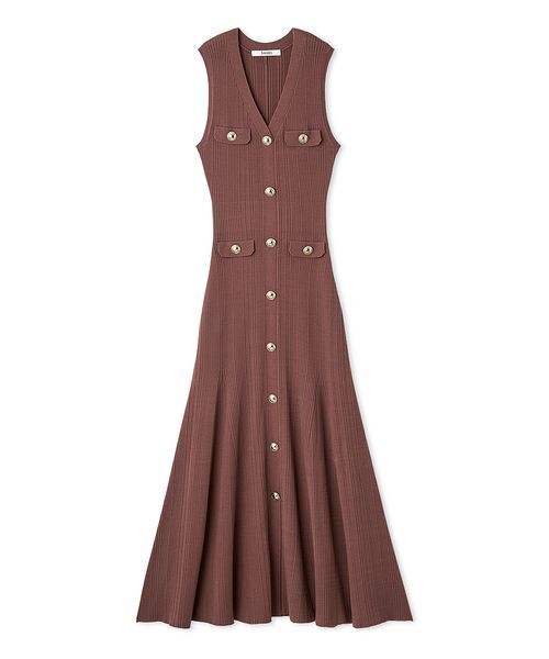 ノースリーブフロントボタンニットワンピース　完売色 SNIDEL ワンピース ノースリーブフロントボタンニットワンピース